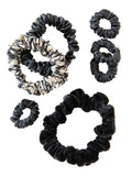 Mixed Scrunchies. Set of 7 - Black