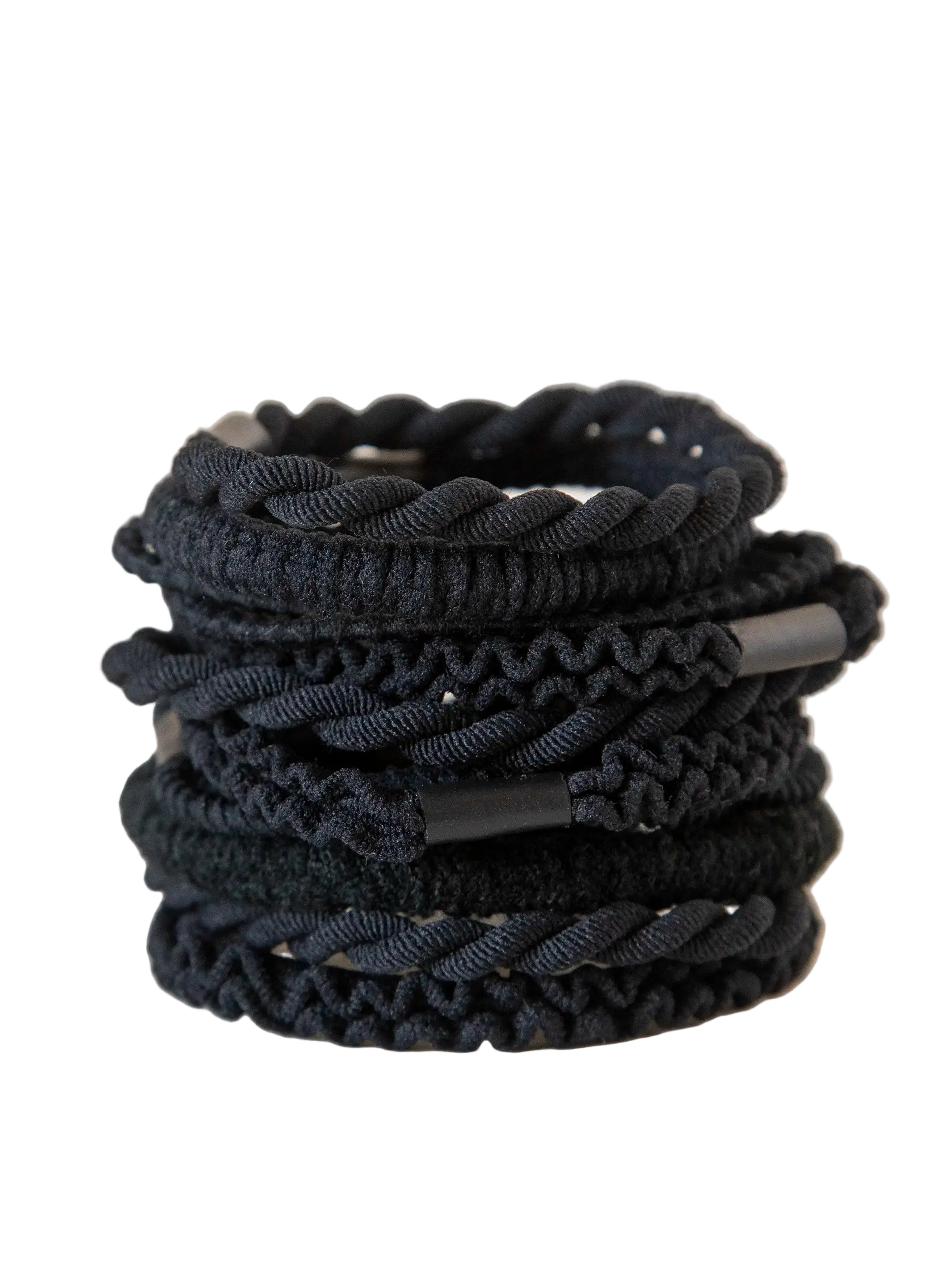 Textured Hair Ties. Set of 10 - Black