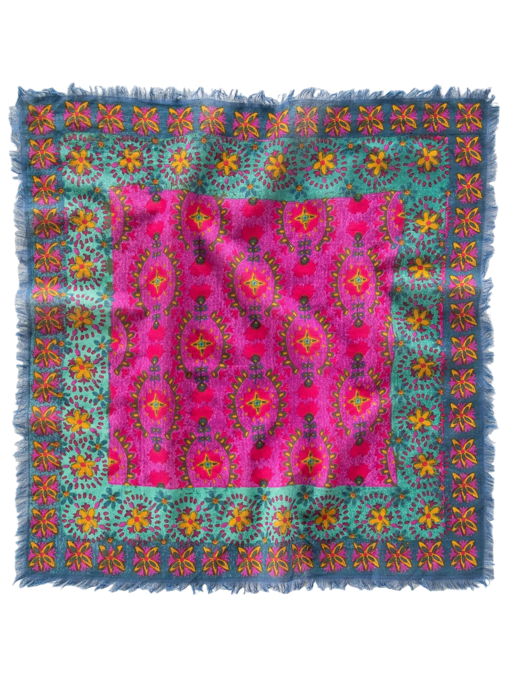 Printed Cotton Bandana - Dark Sea Green