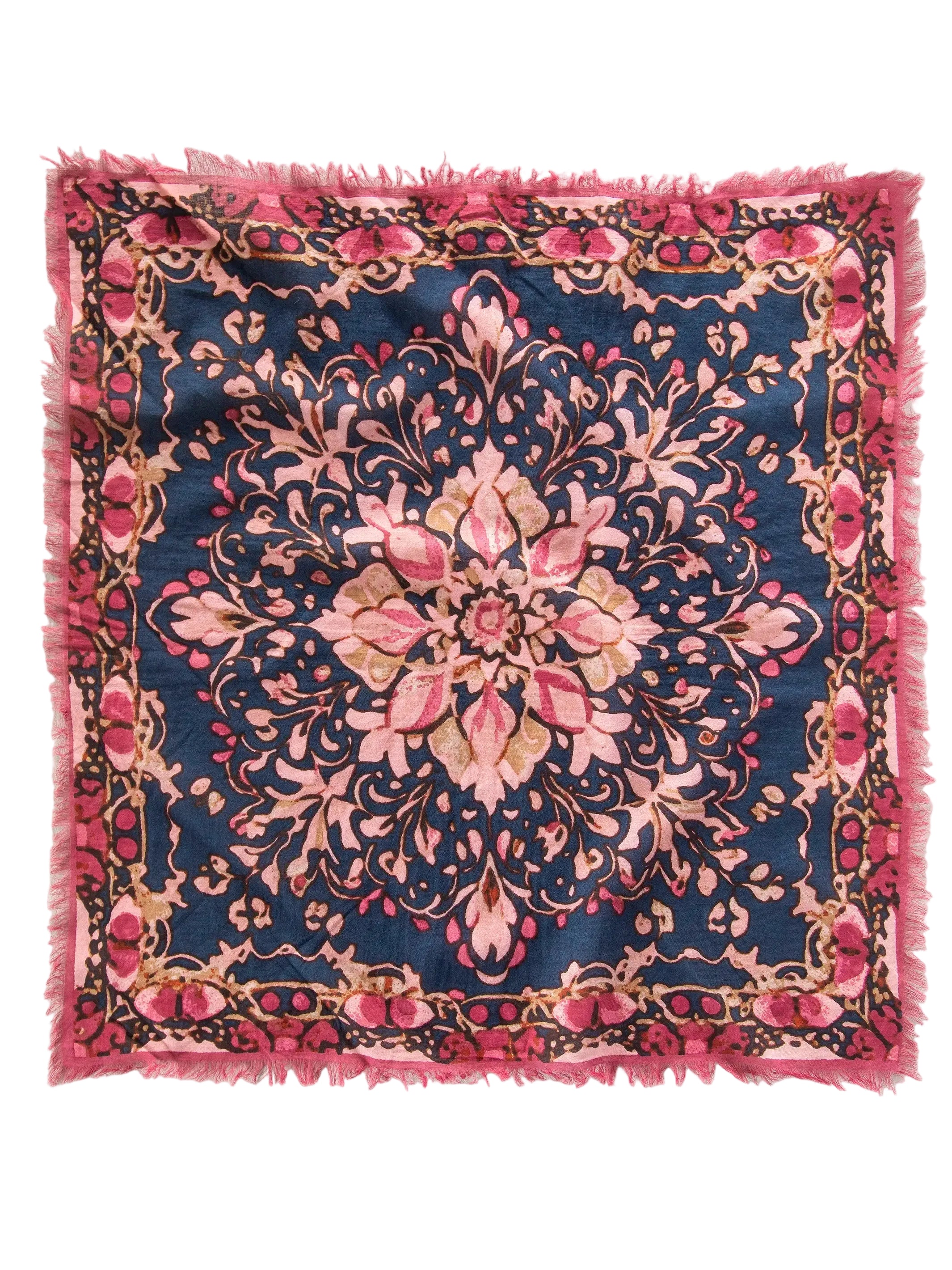 Printed Cotton Bandana - Navy